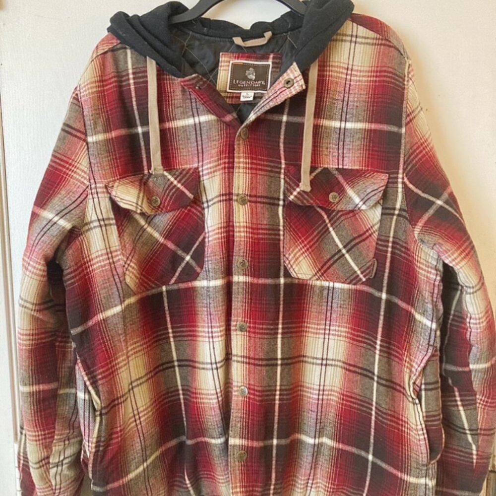 Plaid Casual Utility Jacket (Red/Yellow) - Picture 5 of 9